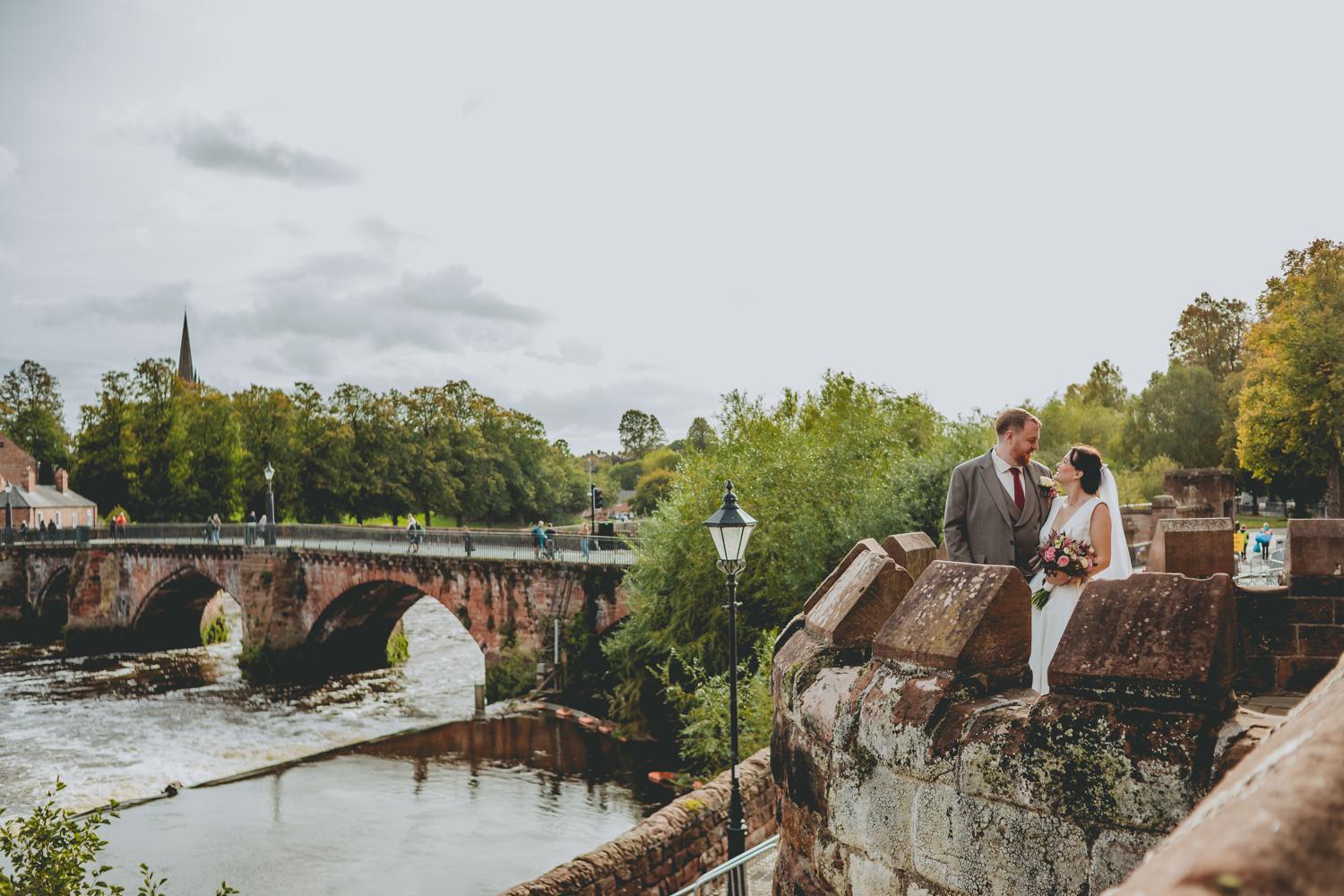 Relaxed wedding portrait, North Wales