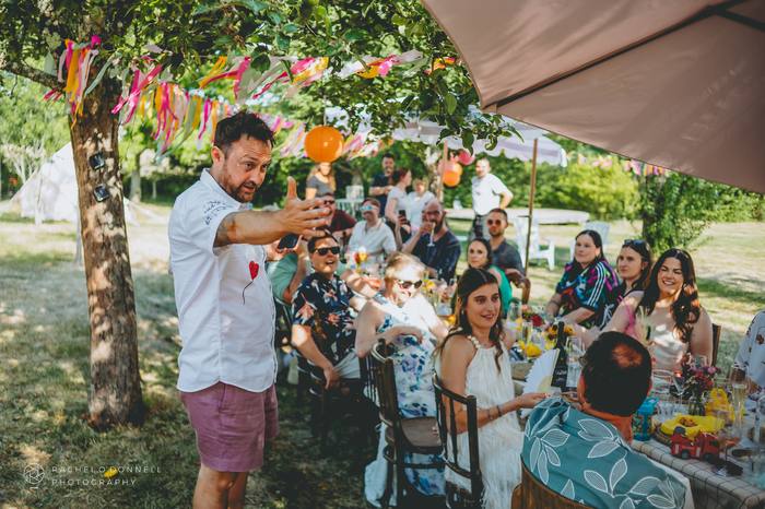 Candid photo from a surprise wedding at Reve Retreat, South of France