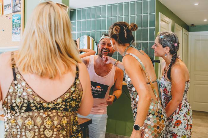 Candid photo from a surprise wedding at Reve Retreat, South of France
