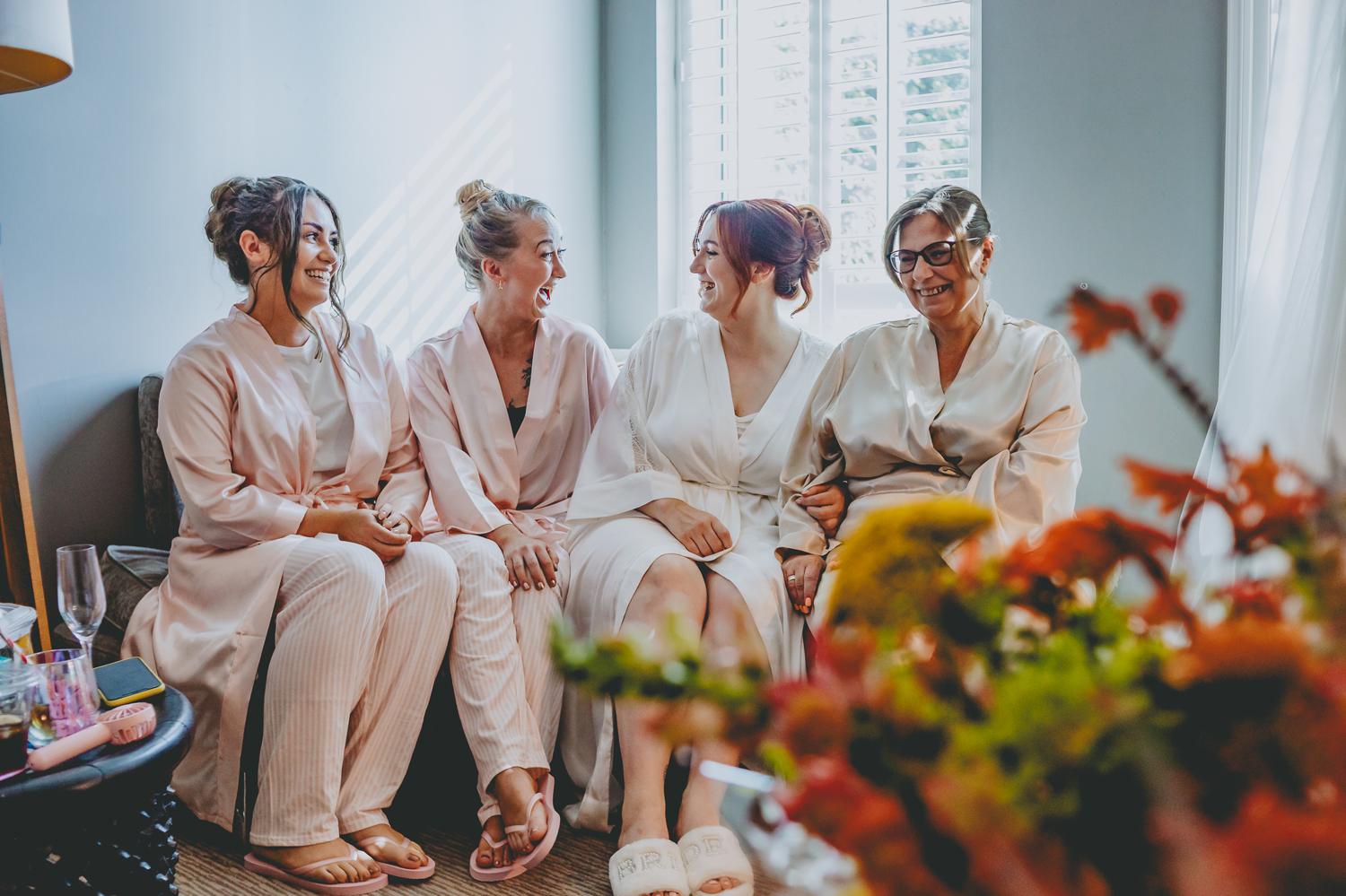 Fun candid moment from a Cheshire wedding