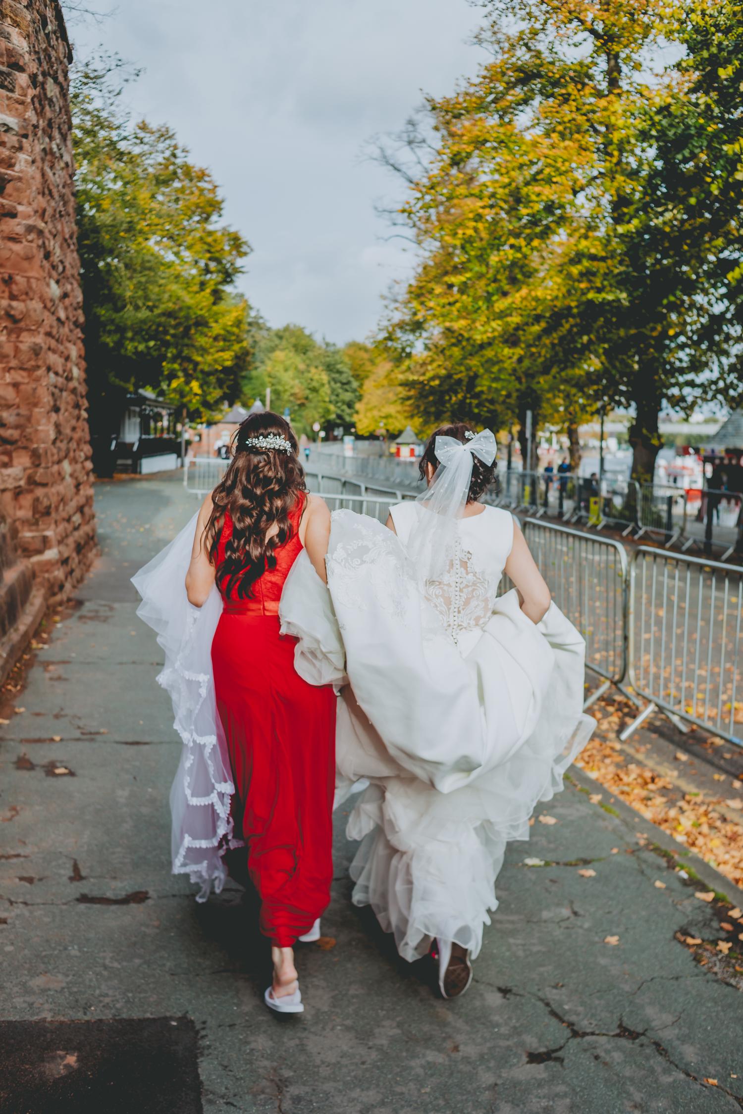 Fun candid moment from a Cheshire wedding