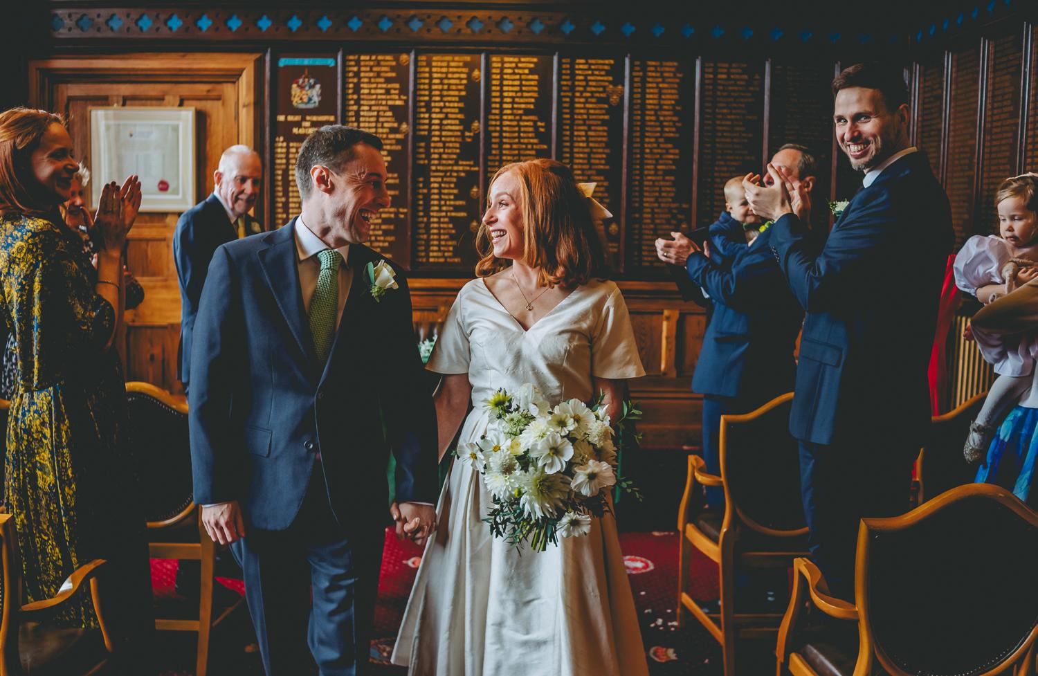Relaxed wedding portrait, North Wales