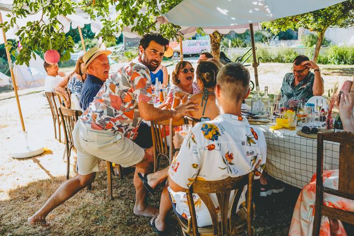 Fun candid moment, surprise wedding at Reve Retreat