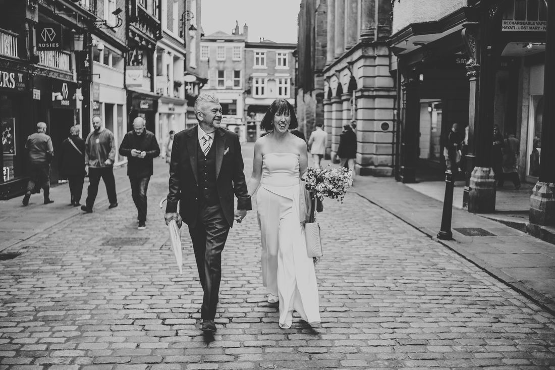 Wedding celebrations outside Chester Town Hall