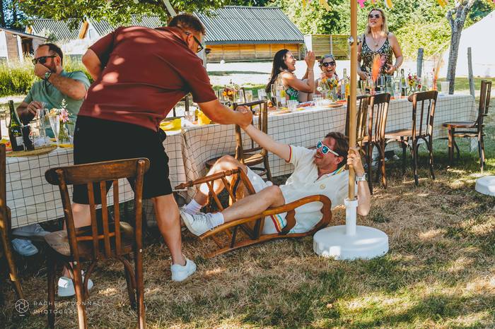 Candid photo from a surprise wedding at Reve Retreat, South of France
