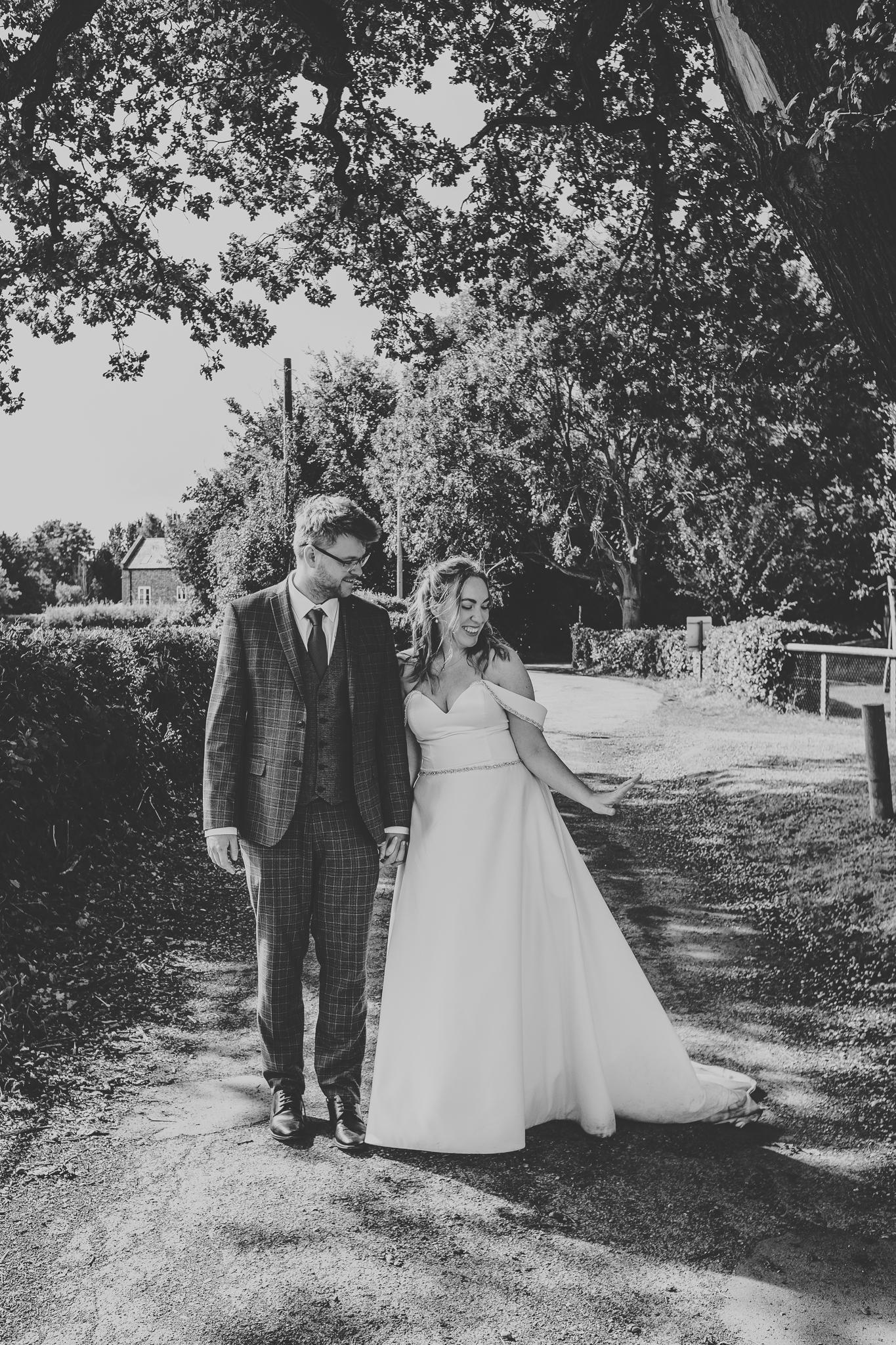 Fun candid moment from a Cheshire wedding
